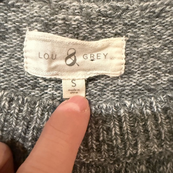 Lou & Grey Gray Ribbed Knit Sweater Wool Blend Size Small - Picture 2 of 5